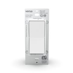 DIM-ZW in-wall Z-Wave 800 Long Range paddle dimmer on a white background