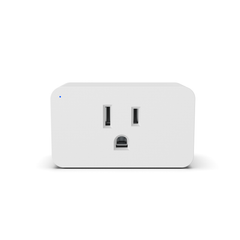 PLUG-ZW Z-Wave 800 Long Range indoor on/off plug on a white background