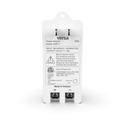 Versa GNPC-1 Google Nest Cam power adapter, back view showing the rating label and the plus and minus screw terminals